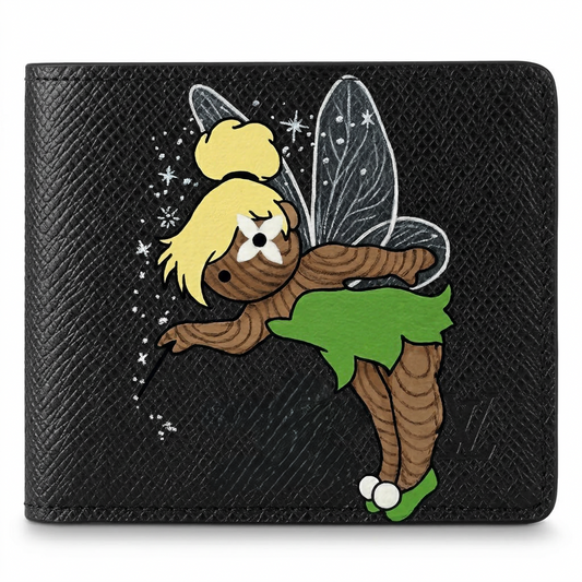 Personalized Wallet LV Cartoon Fairy Black Custom Wallet