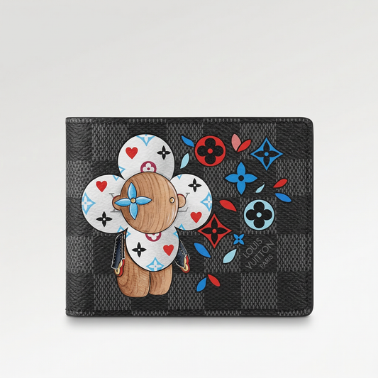Personalized Wallet LV Cartoon Vivienne Black Custom Wallet