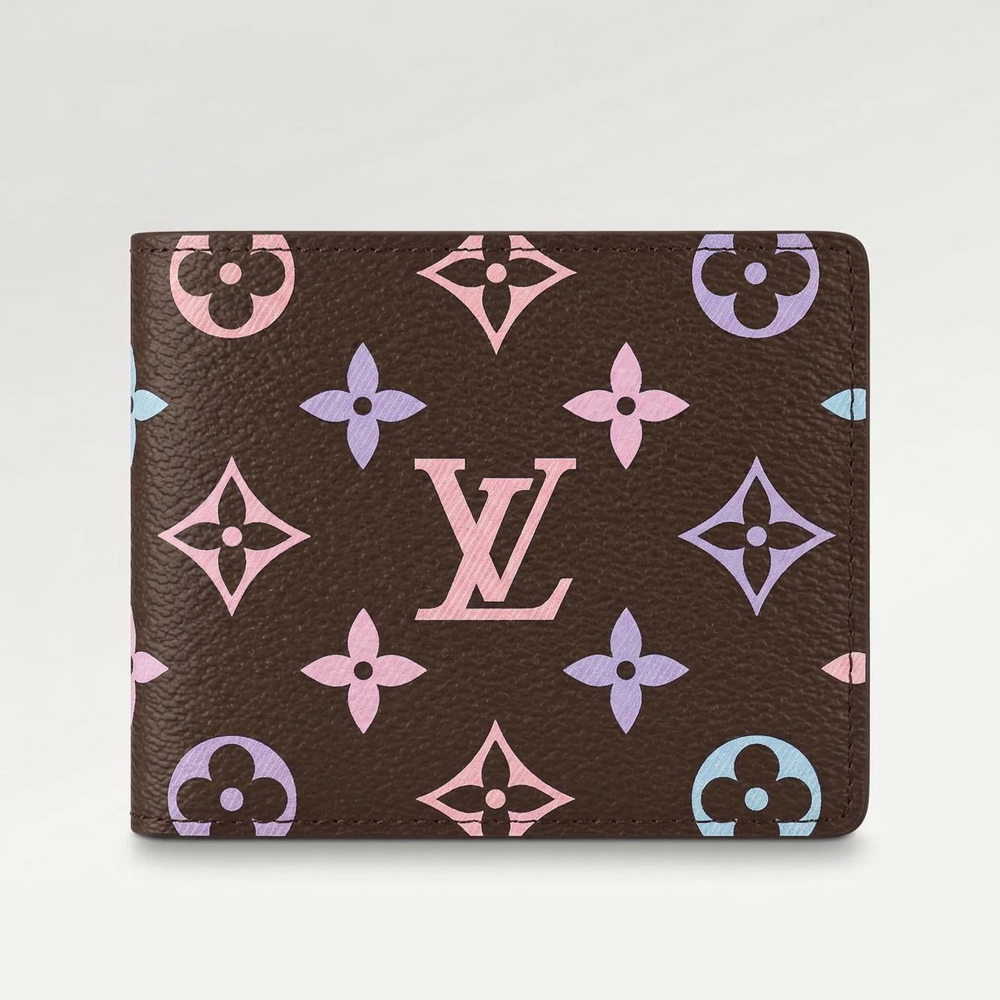 Personalized Wallet LV Colorful Monogram Pattern Brown Custom Wallet