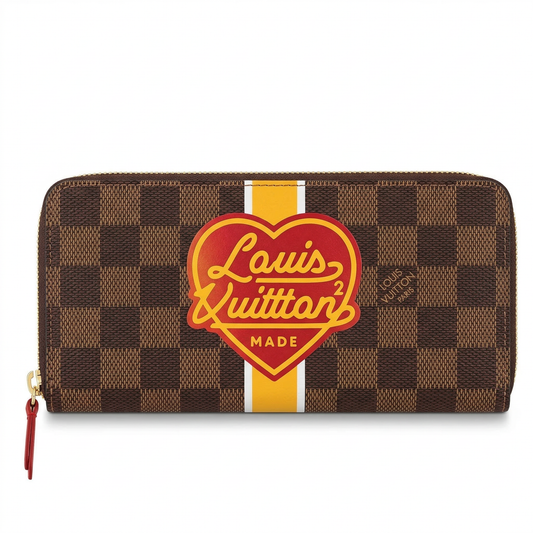 Personalized Wallet LV Heart Brown Custom Wallet