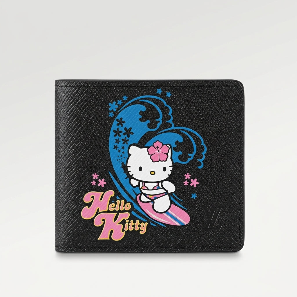 Personalized Wallet LV Hello Kitty Black Custom Wallet