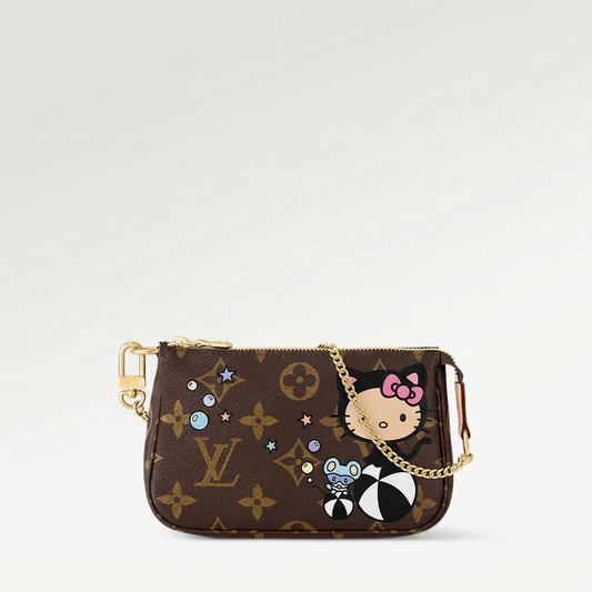 Personalized Wallet LV Hello Kitty Brown Custom Wallet