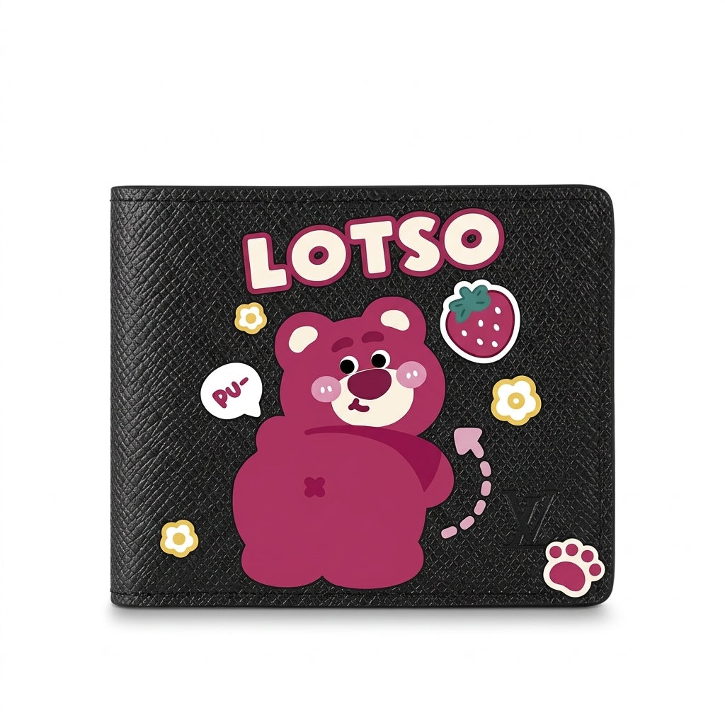 Personalized Wallet LV Lotso Bear Black Custom Wallet