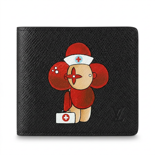Personalized Wallet LV Nurse Cartoon Character Black Custom Wallet