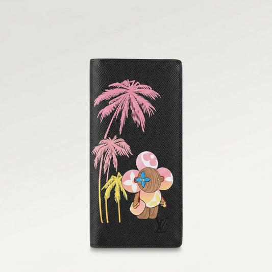 Personalized Wallet LV Palm Trees & Cartoon Black Custom Wallet