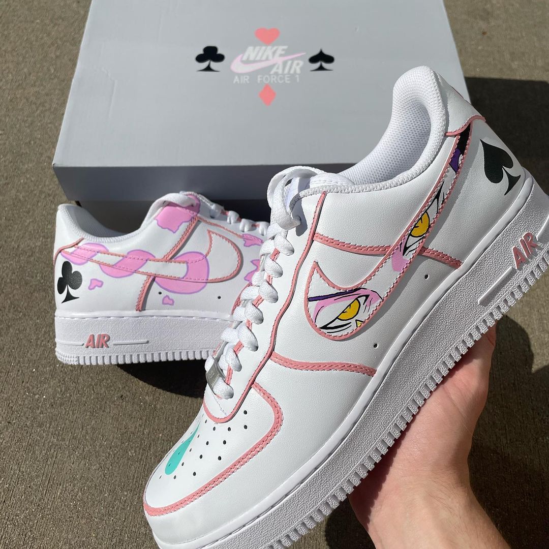 Pink Black Playing - Card Custom AF 1s Shoes