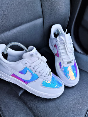 Pink Blue Iridescent Custom AF 1s Shoes
