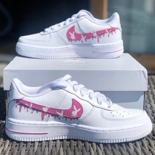 Pink Bunny Drip Custom AF 1s Shoes