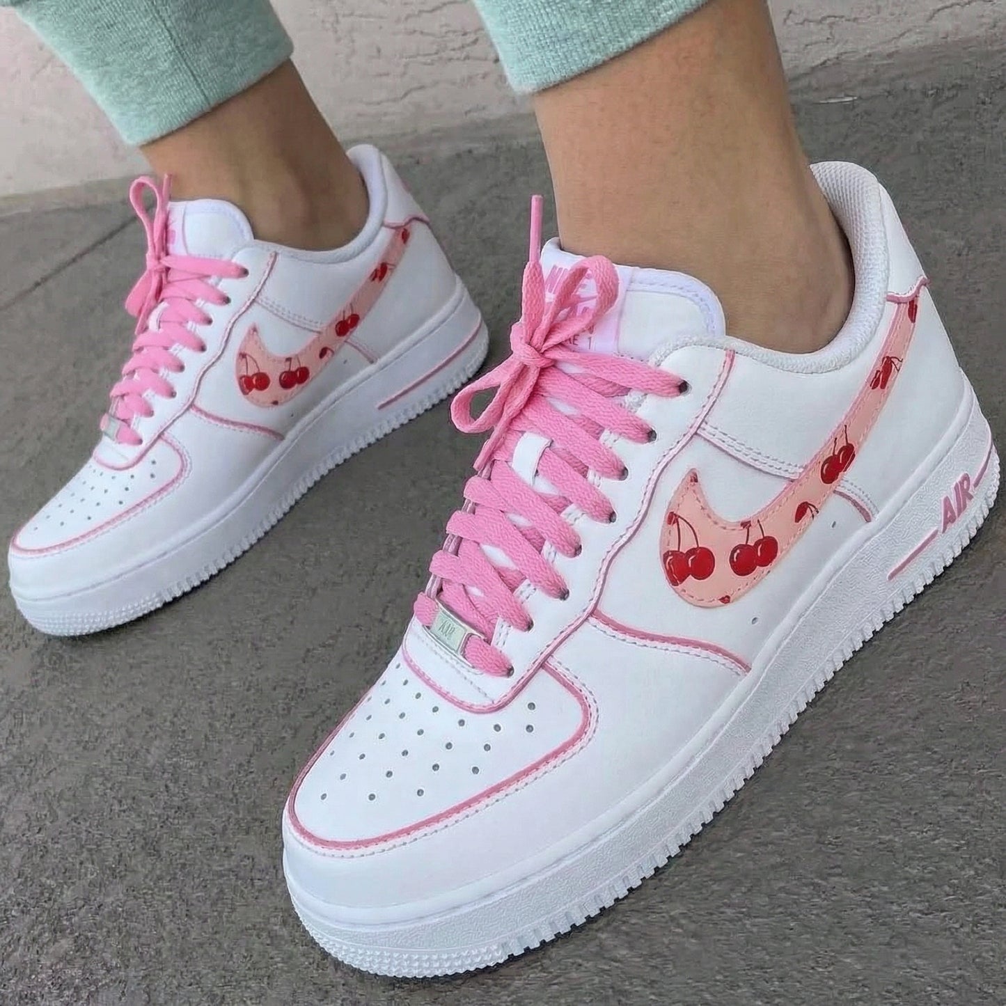Pink Cherry Custom AF 1s Shoes