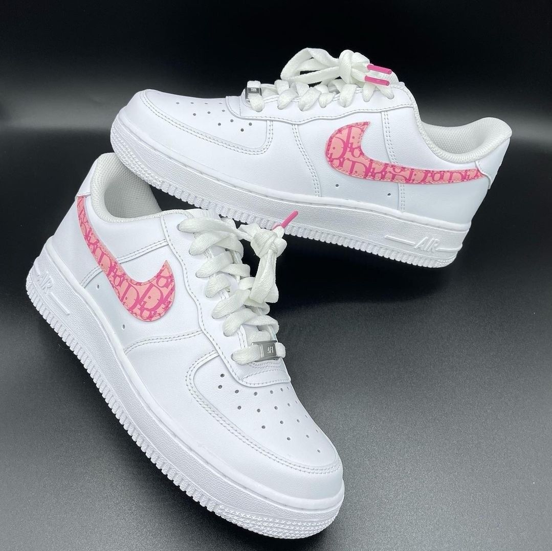 Pink Dior - print Custom Air Force 1 Shoes