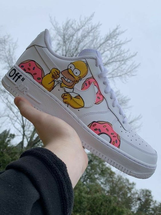 Pink Donut Homer Simpson Custom AF 1s Shoes
