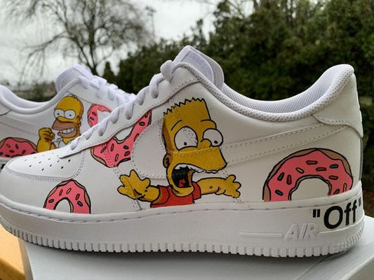 Pink Donut Simpsons Custom AF 1s Shoes