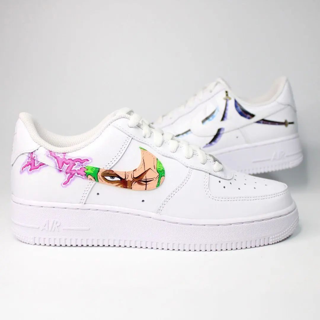 Pink Green One - Piece Custom AF 1s Shoes