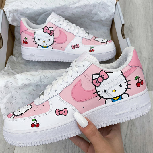 Pink Hello Kitty Cherries Bows Custom AF 1s Shoes