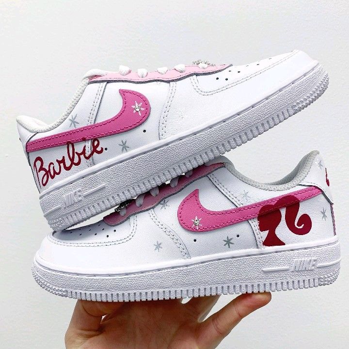 Pink Maroon Barbie Theme Custom AF 1s Shoes