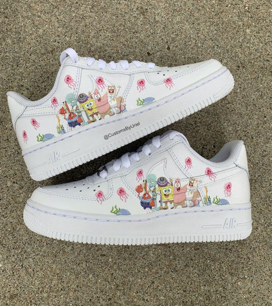 Pink Octopus SpongeBob SquarePants Custom AF 1s Shoes