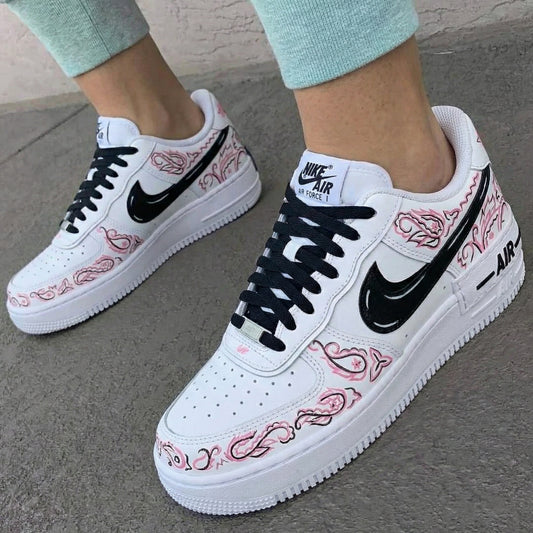 Pink Paisley Custom AF 1s Shoes