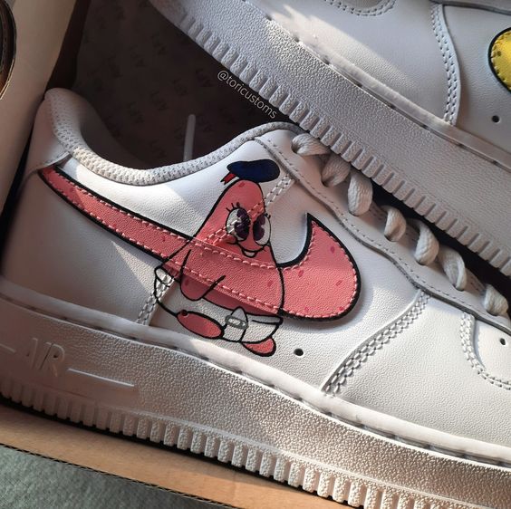 Pink Patrick Star Custom AF 1s Shoes