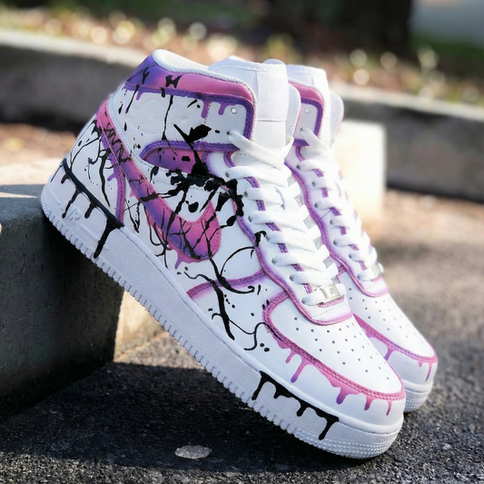 Pink Purple Graffiti Custom AF 1s Shoes
