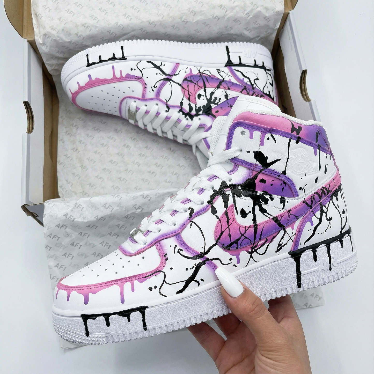 Pink Purple Graffiti Custom AF 1s Shoes