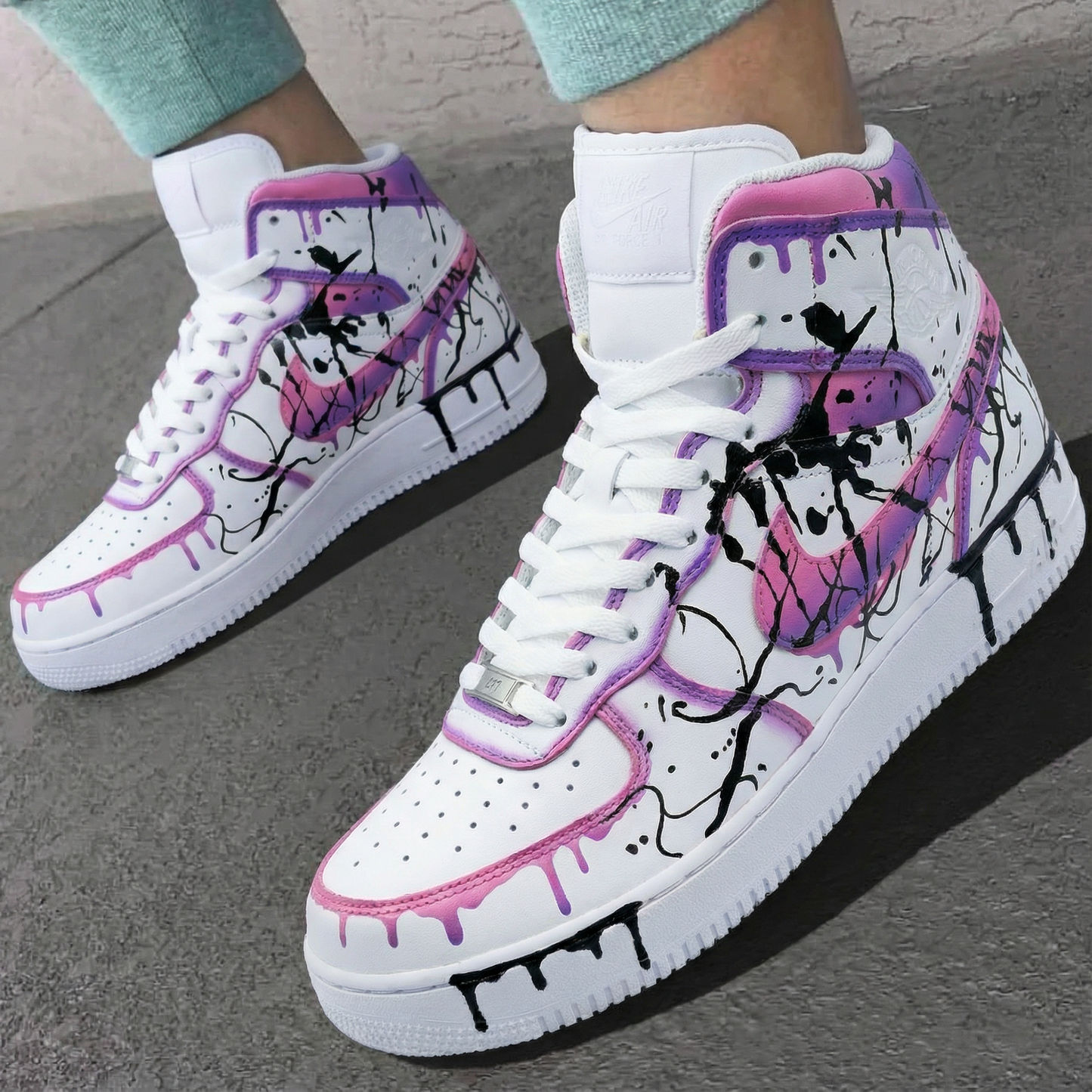 Pink Purple Graffiti Custom AF 1s Shoes