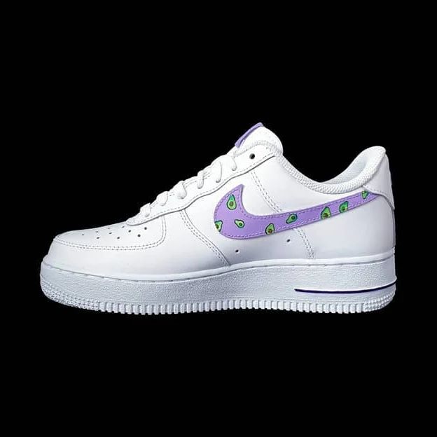 Purple Avocado Custom AF 1s Shoes