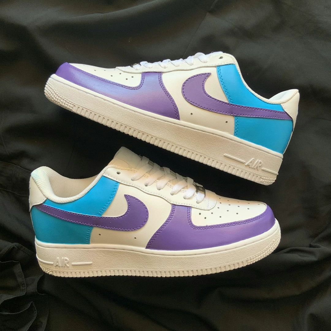 Purple Blue Custom AF 1s Shoes
