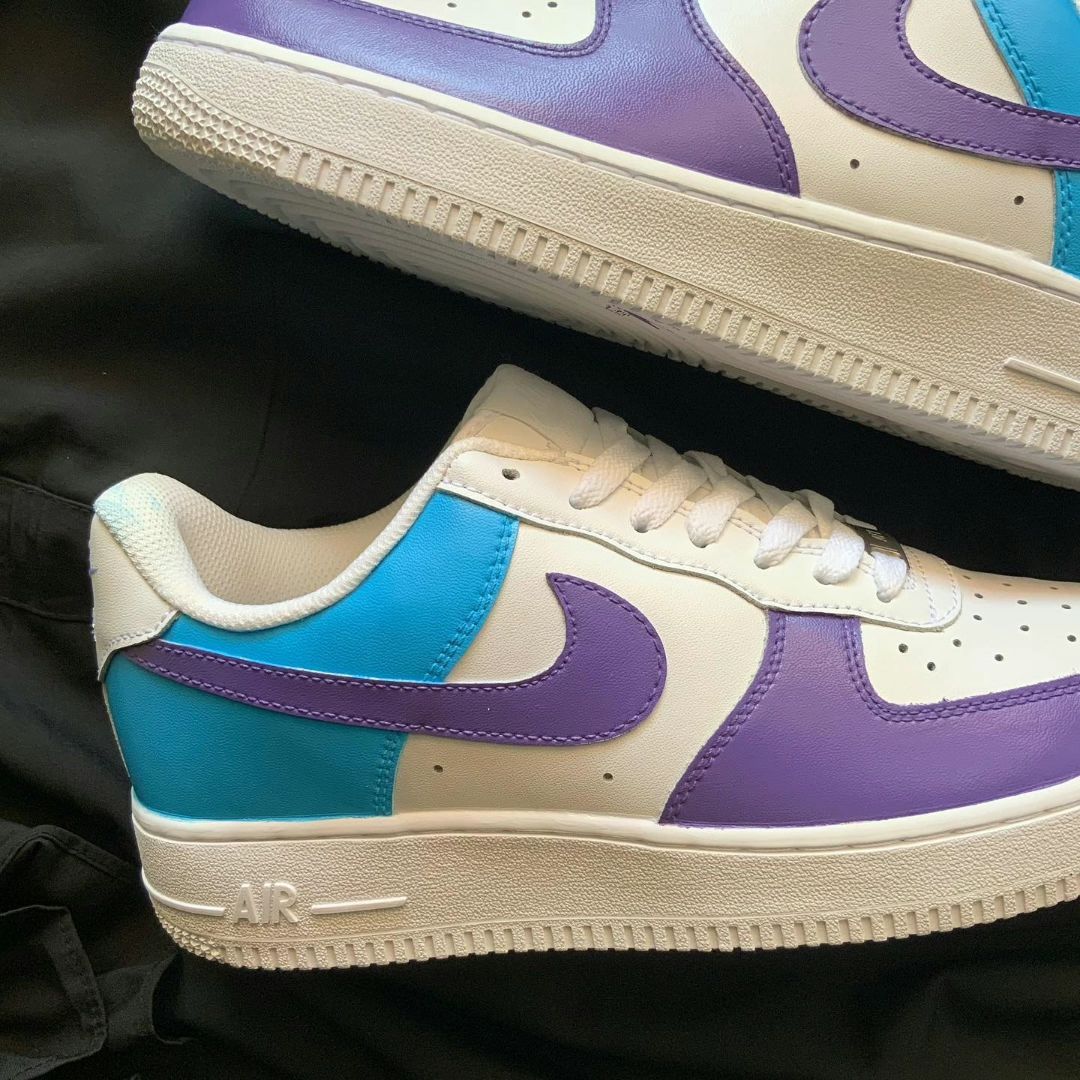 Purple Blue Custom AF 1s Shoes