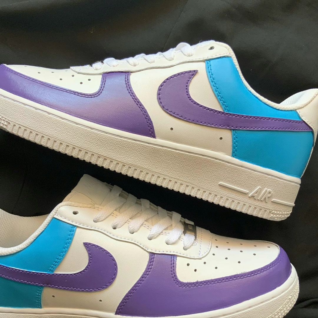 Purple Blue Custom AF 1s Shoes