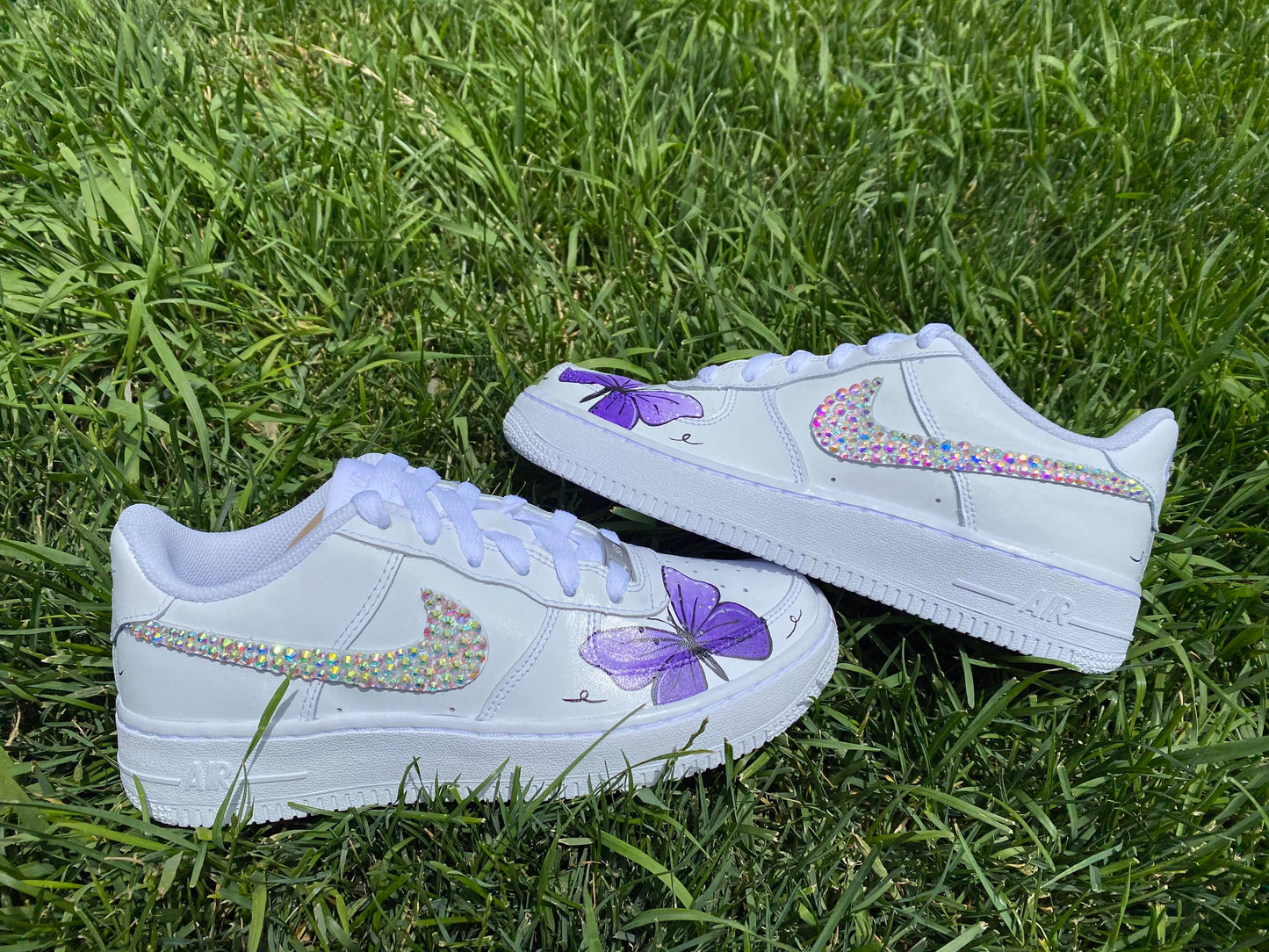 Purple Butterfly Glitter Custom AF 1s Shoes