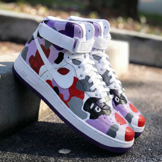 Purple Camouflage Custom AF 1s Shoes