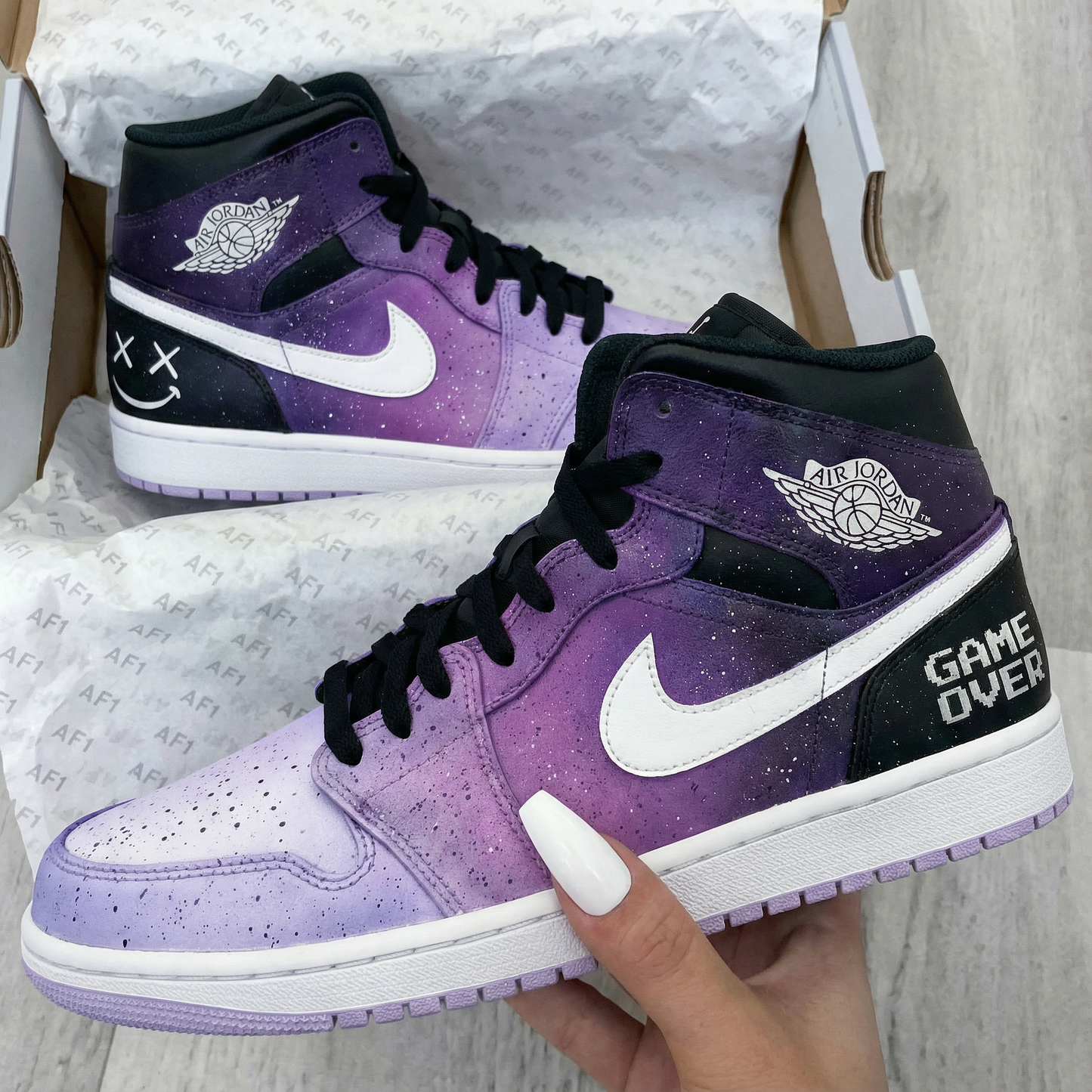 Purple Gradient Game Over Custom AJ 1s Shoes