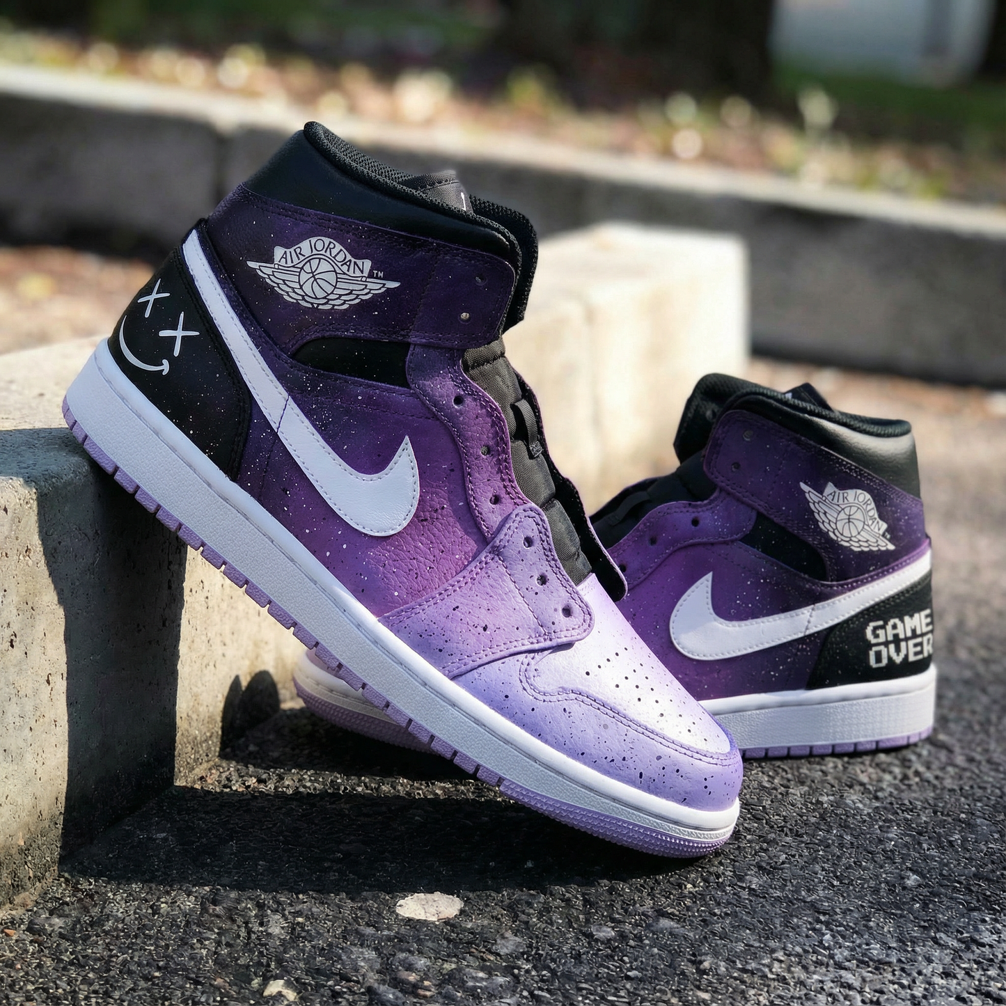 Purple Gradient Game Over Custom AJ 1s Shoes