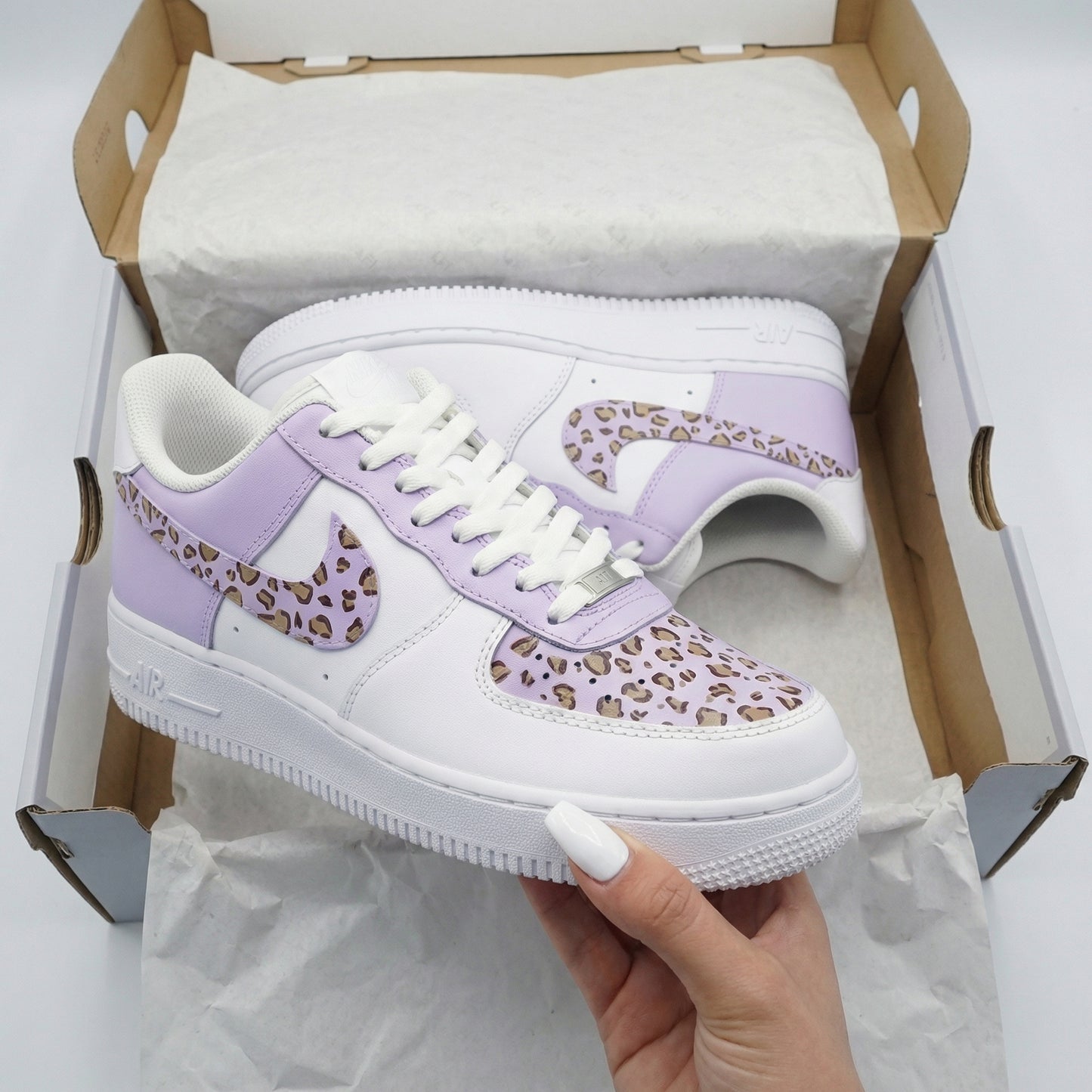Purple Leopard Print Custom AF 1s Shoes