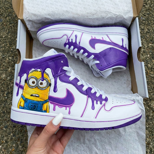 Purple Minion Custom AJ 1s Shoes