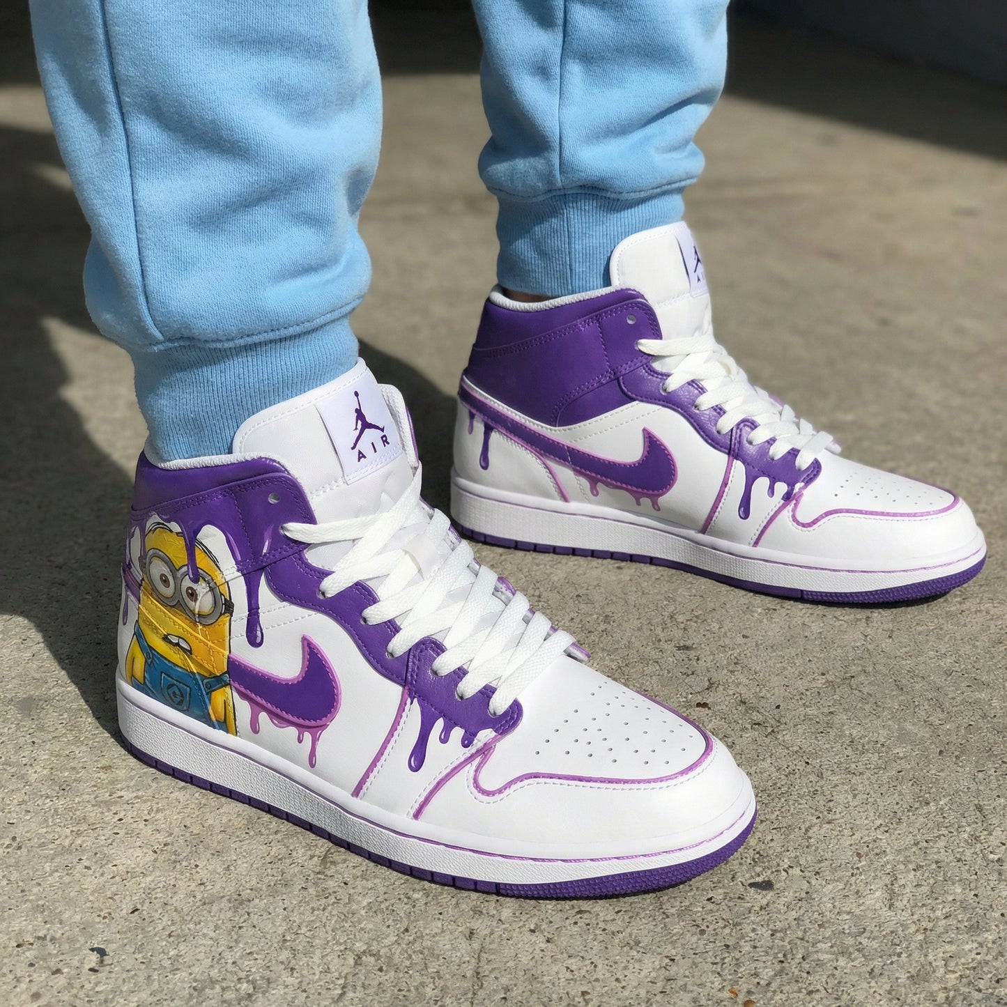 Purple Minion Custom AJ 1s Shoes