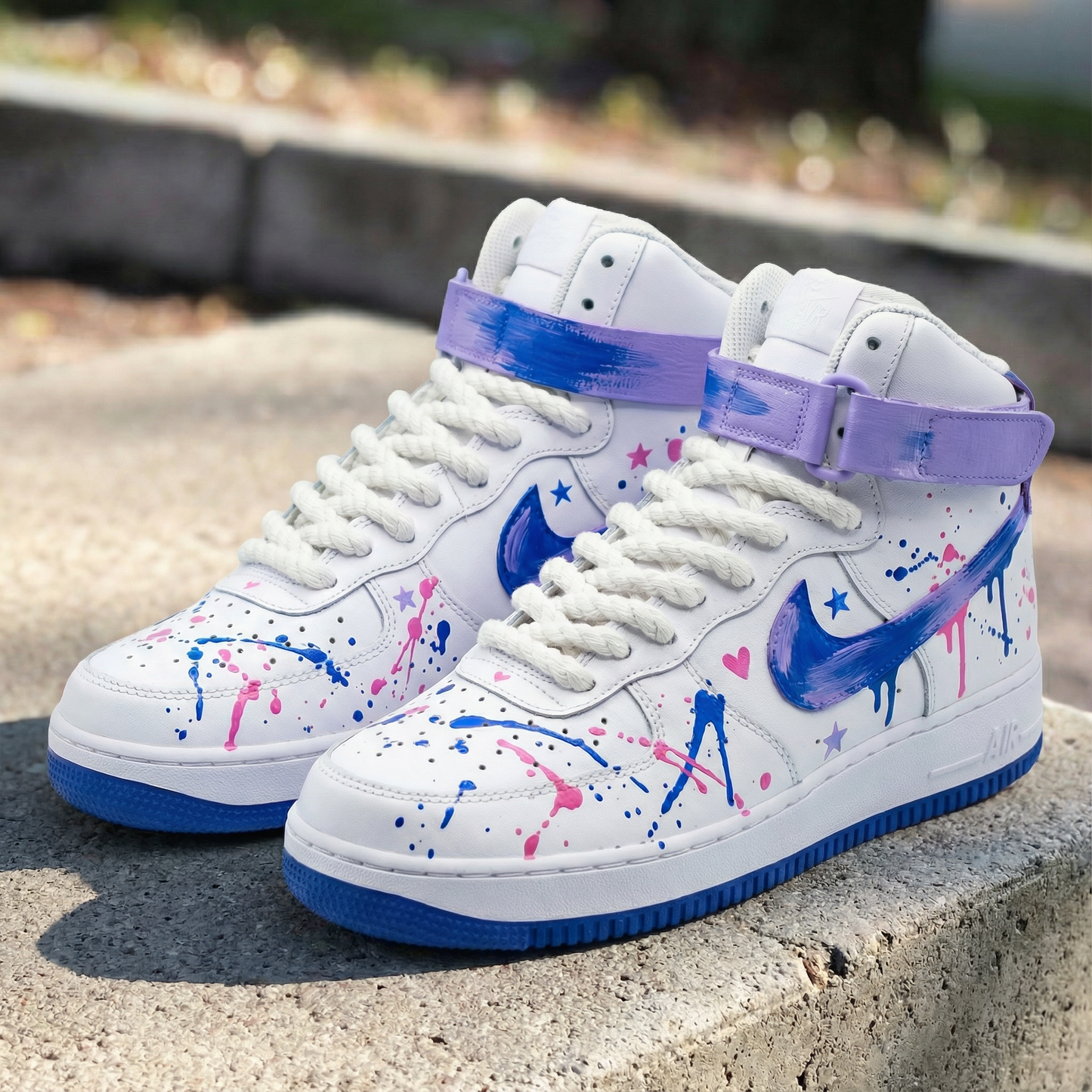Purple Pink Star Heart Custom AF 1s Shoes