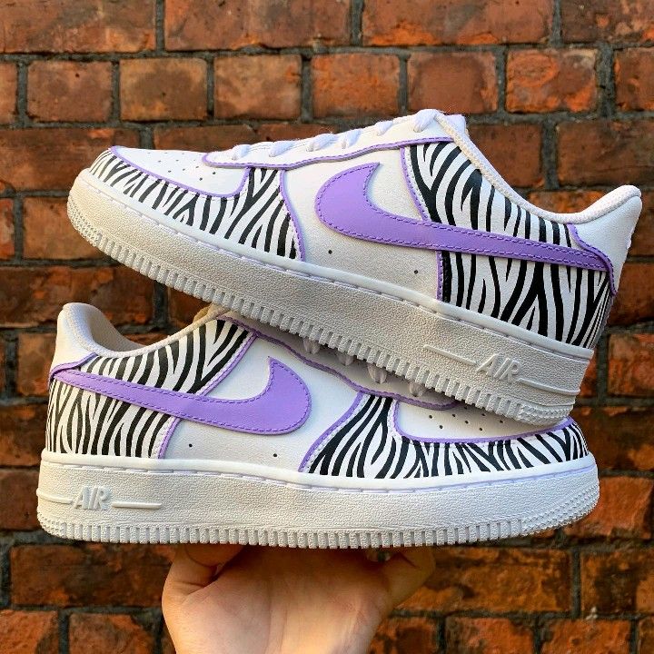 Purple Zebra Print Custom AF 1s Shoes