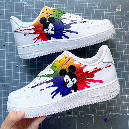 Rainbow Mickey Custom Air Force 1 Shoes