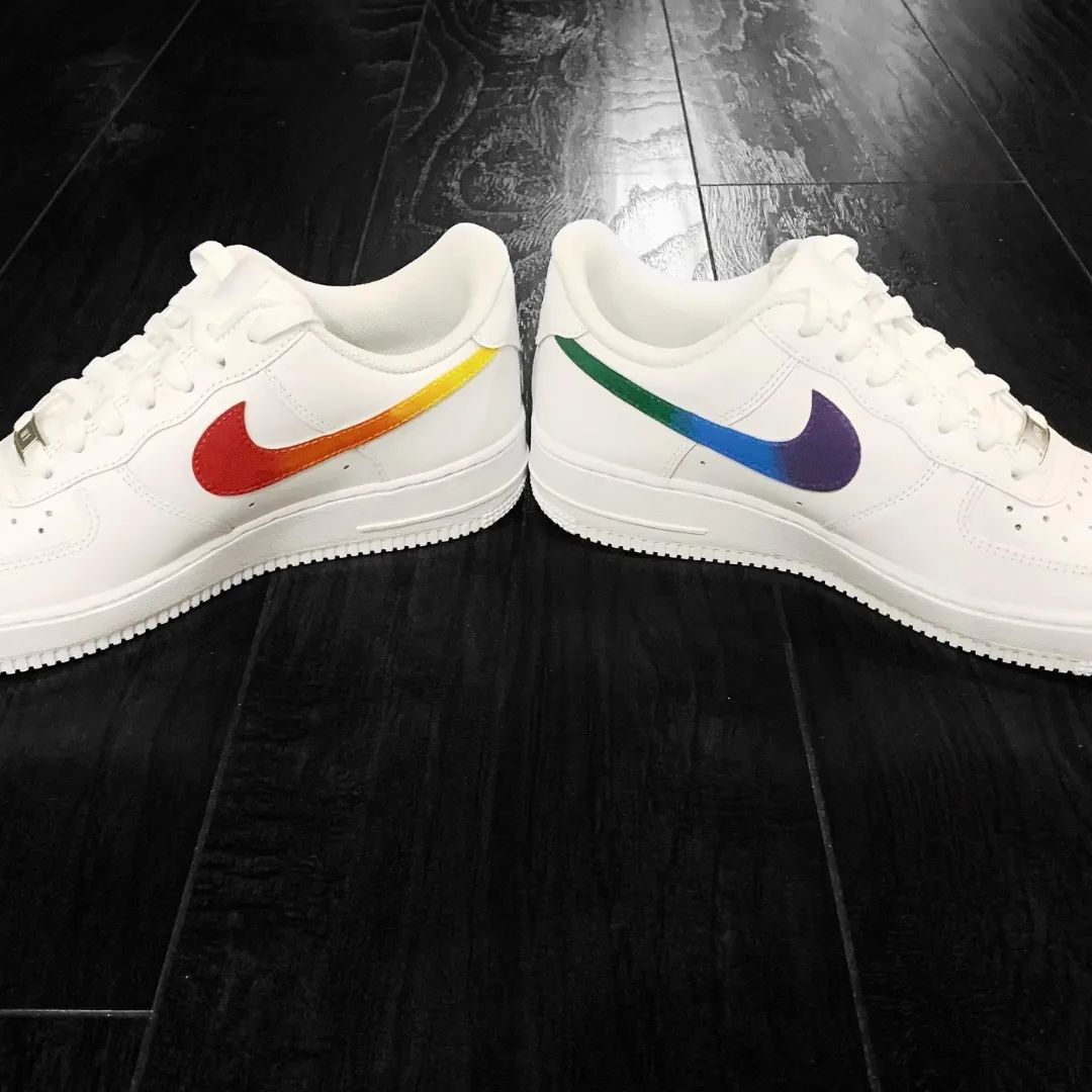 Rainbow Ombre Custom AF 1s Shoes