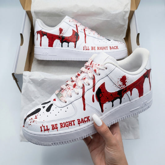 Red Black Blood Drip Splatter Scream Custom AF 1s Shoes