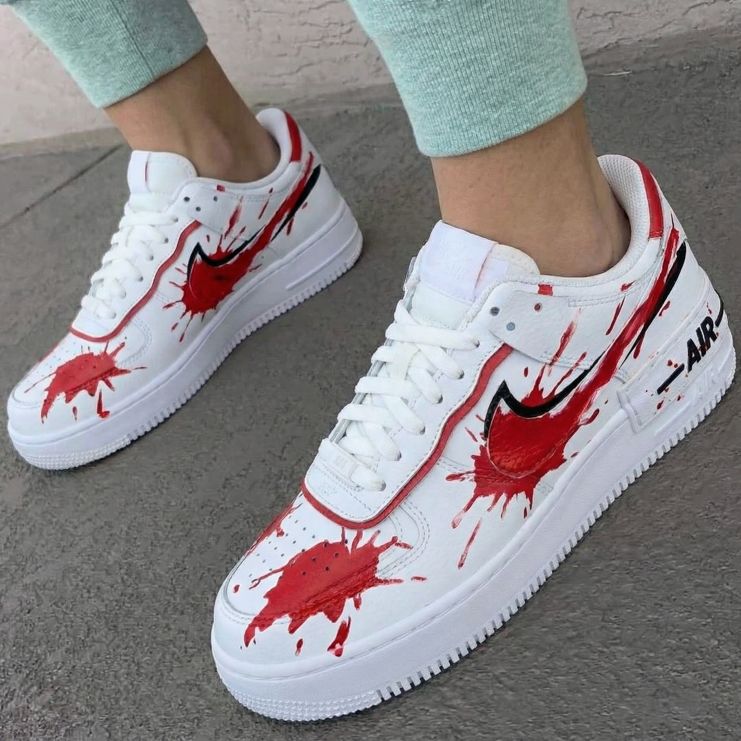 Red Blood - Splatter Custom AF 1s Shoes
