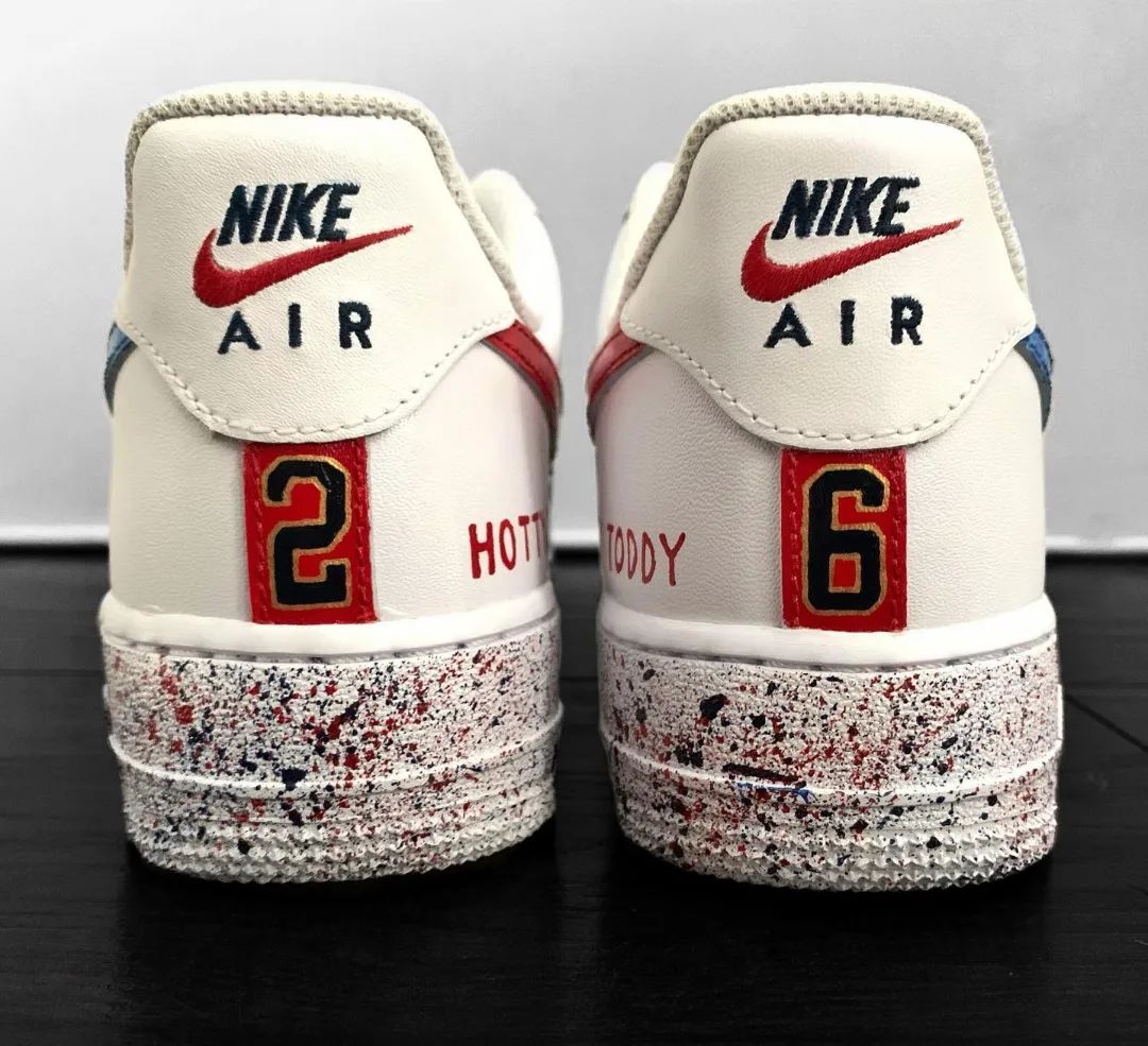 Red Blue Graphic Custom AF 1s Shoes
