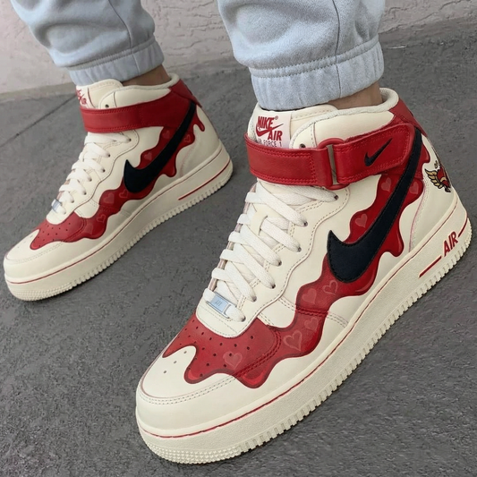 Red Heart  Pattern Custom AF 1s Shoes