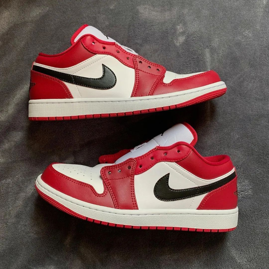 Red White Black Tri-Color Custom AJ 1s Shoes