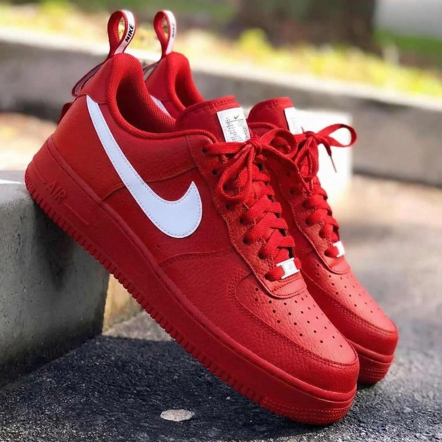 Red White Custom AF 1s Shoes