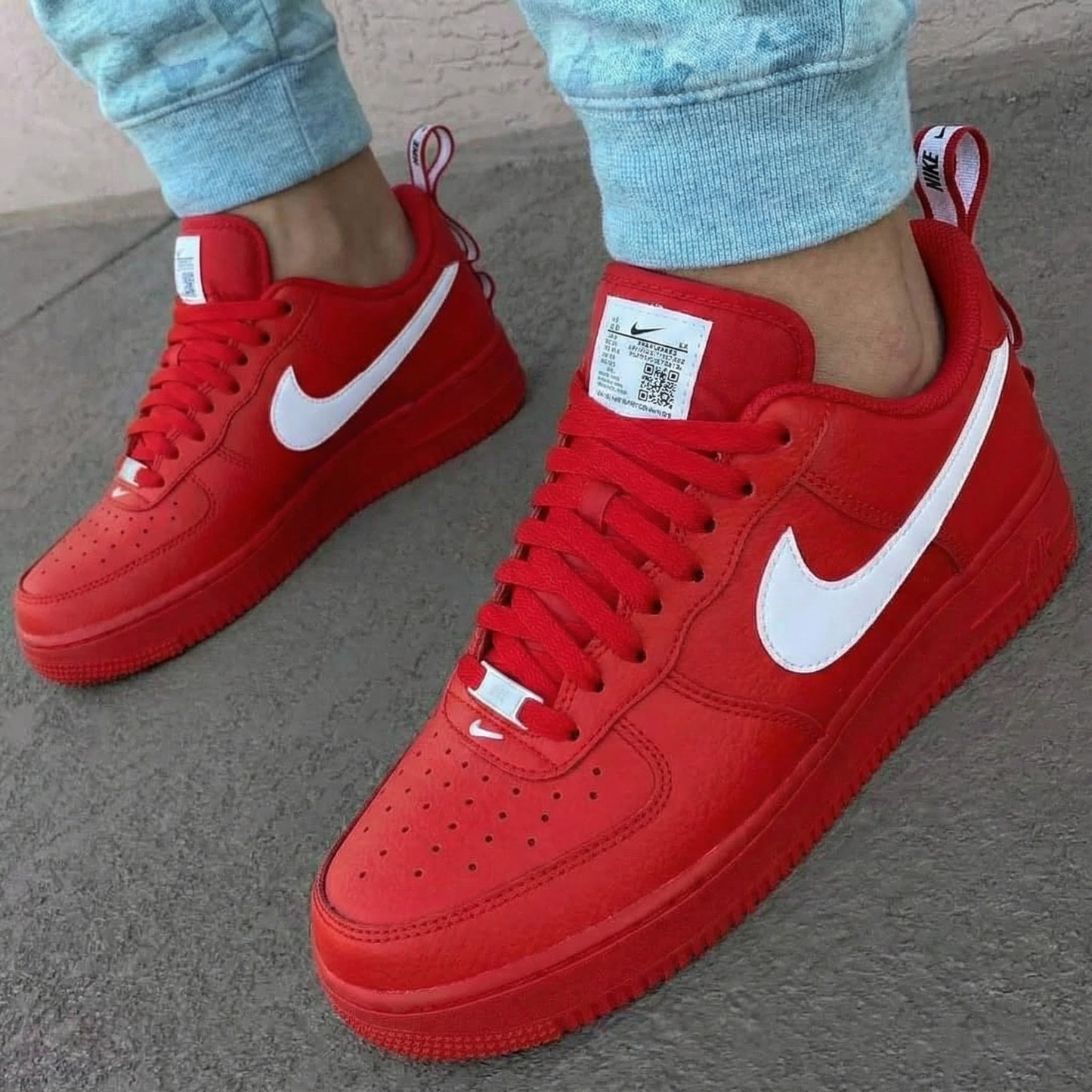Red White Custom AF 1s Shoes