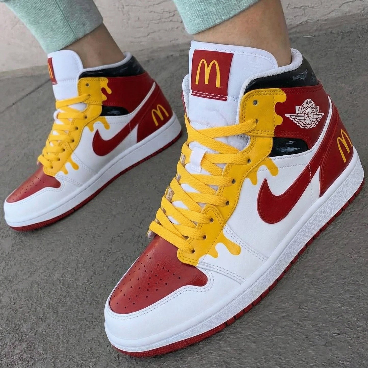 Red Yellow McDonald's Custom AJ 1s Shoes