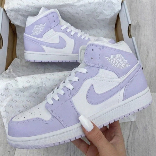 Romantic Lavender White Custom AJ 1s Shoes