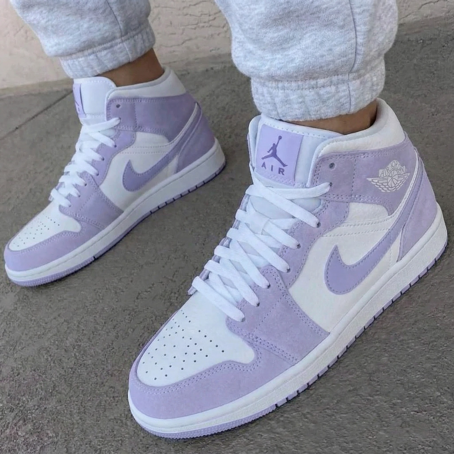 Romantic Lavender White Custom AJ 1s Shoes